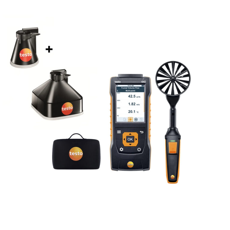 Anemometr Testo 440 z sondą wiatraczkową Ø100 mm + rękawy pomiarowe – zestaw
